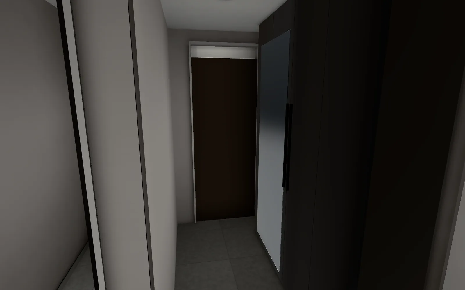 3Dの室内の画面(CG):玄関の様子